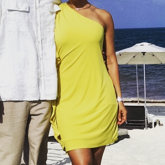 Calvin Klein Dresses & Skirts - Calvin Klein one shoulder waterfall cocktail dress